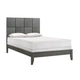 Deny Full Size Bed w Patterned Headboard | Tapered Front Legs | Metallic Gray BM338508
