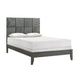 Deny Queen Size Bed w Pattern Headboard | Tapered Front Legs | Metallic Gray BM338510