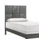 Deny Twin Size Bed w Patterned Headboard | Tapered Front Legs | Metallic Gray BM338511