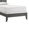 Deny Twin Size Bed w Patterned Headboard | Tapered Front Legs | Metallic Gray BM338511