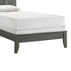 Deny Twin Size Bed w Patterned Headboard | Tapered Front Legs | Metallic Gray BM338511