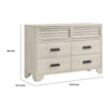 Sary 2pc Dresser and Mirror Set | 6 Drawers | Finger Handles | Off White Wood BM338512