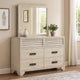 Sary 2pc Dresser and Mirror Set | 6 Drawers | Finger Handles | Off White Wood