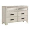 Sary 2pc Dresser and Mirror Set | 6 Drawers | Finger Handles | Off White Wood BM338512