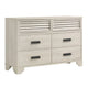 Sary 2pc Dresser and Mirror Set | 6 Drawers | Finger Handles | Off White Wood BM338512