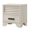 Sary Nightstand | 2 Drawers | Black Finger Handles | Off White Wood BM338513