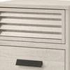 Sary Nightstand | 2 Drawers | Black Finger Handles | Off White Wood BM338513