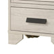 Sary Nightstand | 2 Drawers | Black Finger Handles | Off White Wood BM338513