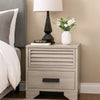 Sary Nightstand | 2 Drawers | Black Finger Handles | Off White Wood