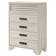Sary Tall Dresser Chest | 5 Drawers | Black Finger Handles | Off White Wood BM338514