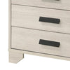 Sary Tall Dresser Chest | 5 Drawers | Black Finger Handles | Off White Wood BM338514