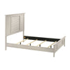 Sary King Size Bed w Tall Louvered Headboard | Tapered Front Legs | Off White BM338515
