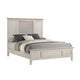 Sary King Size Bed w Tall Louvered Headboard | Tapered Front Legs | Off White BM338515
