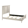 Sary Queen Size Bed w Tall Louvered Headboard | Tapered Front Legs | Off White BM338516