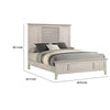 Sary Queen Size Bed w Tall Louvered Headboard | Tapered Front Legs | Off White BM338516