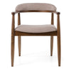 Cid Coha Dining Chair | Soft Tan Fabric | Brown Solid Wood Frame BM338517
