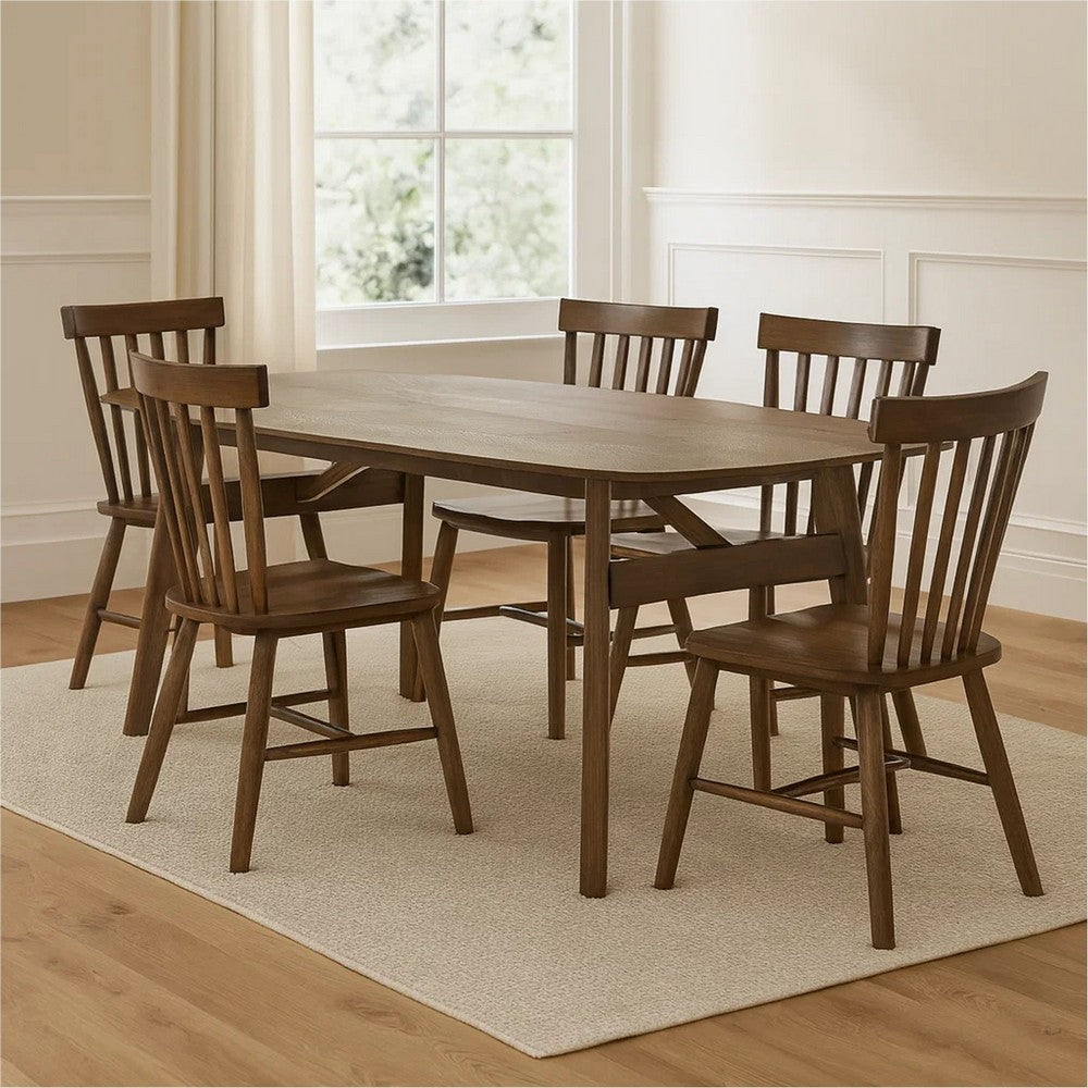 Cid Estele Dining Table | Wenge Brown Solid Wood | Rectangular 95"