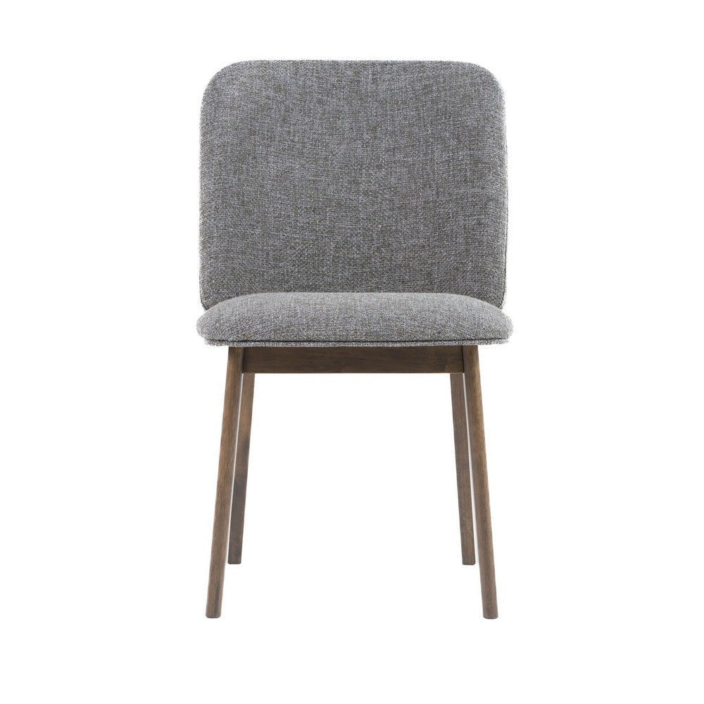 Cid Estele Dining Side Chair Set of 2 | Gray Fabric | Wenge Brown Wood BM338519