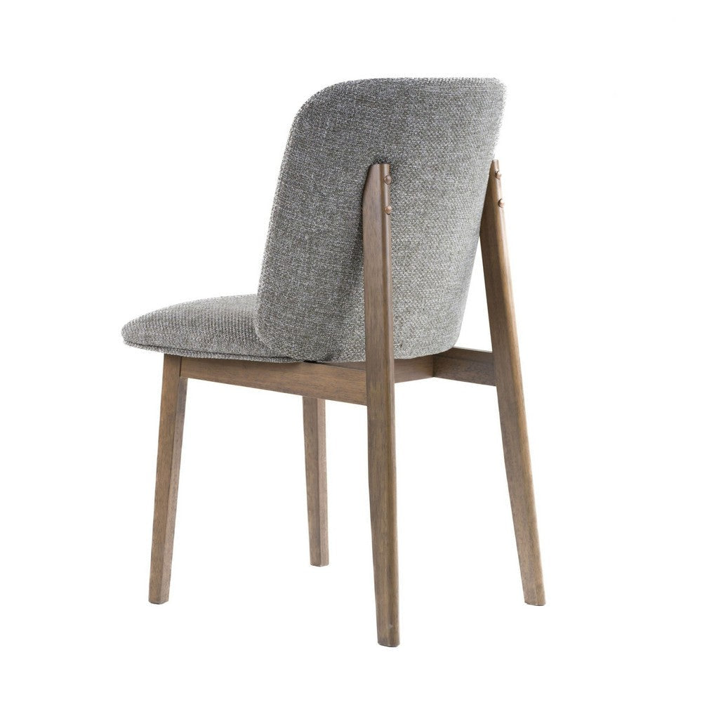 Cid Estele Dining Side Chair Set of 2 | Gray Fabric | Wenge Brown Wood BM338519