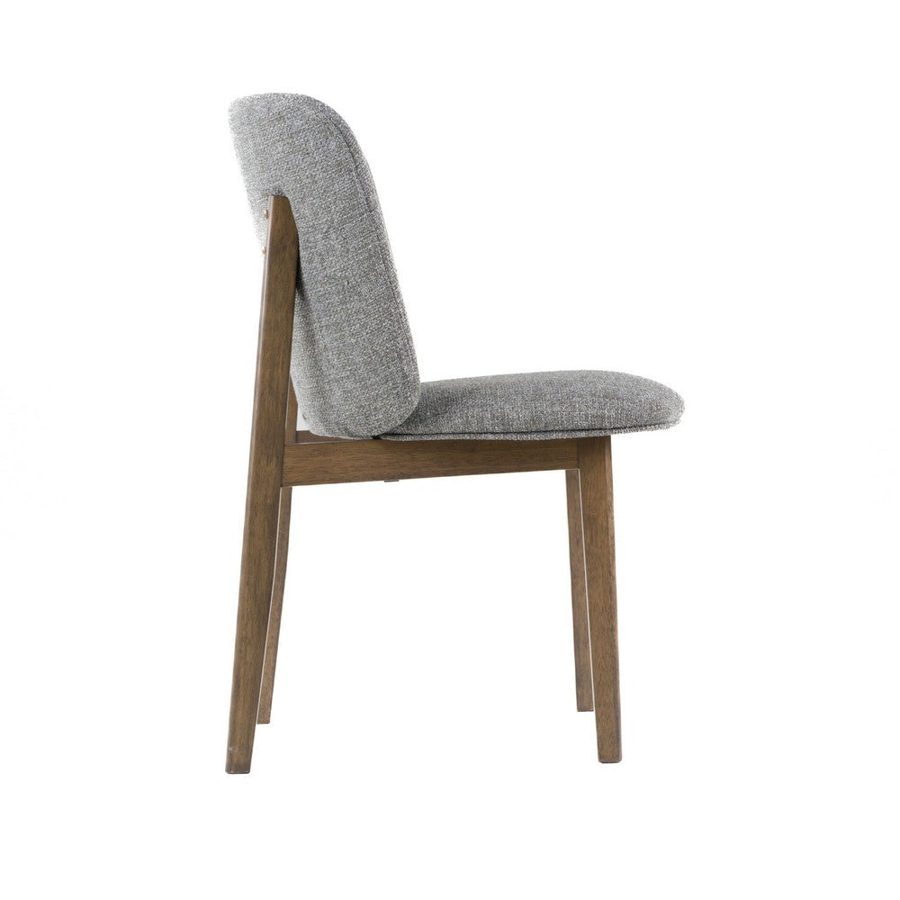 Cid Estele Dining Side Chair Set of 2 | Gray Fabric | Wenge Brown Wood BM338519