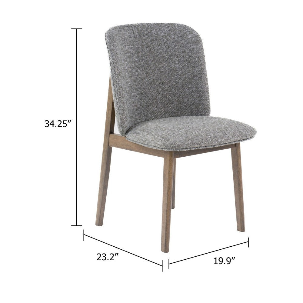 Cid Estele Dining Side Chair Set of 2 | Gray Fabric | Wenge Brown Wood BM338519