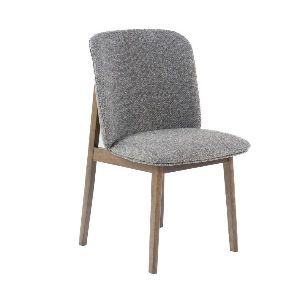 Cid Estele Dining Side Chair Set of 2 | Gray Fabric | Wenge Brown Wood BM338519