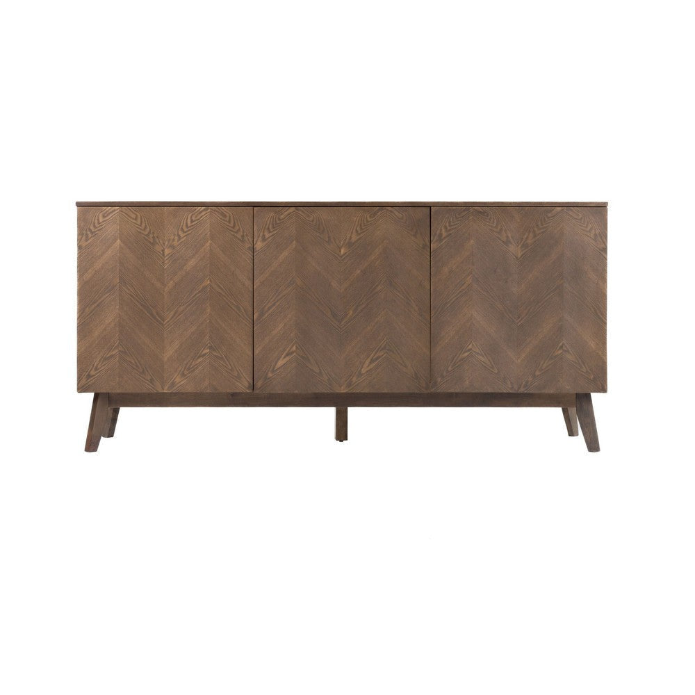 Cid Estele Sideboard Buffet Server Cabinet | 3 Door | Wenge Brown Wood 71’’ BM338520