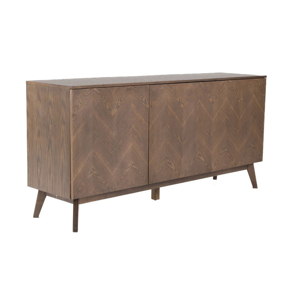 Cid Estele Sideboard Buffet Server Cabinet | 3 Door | Wenge Brown Wood 71’’ BM338520