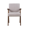 Cid Jose Dining Chair Set of 2 | Beige Polyester | Walnut Brown Wood BM338521