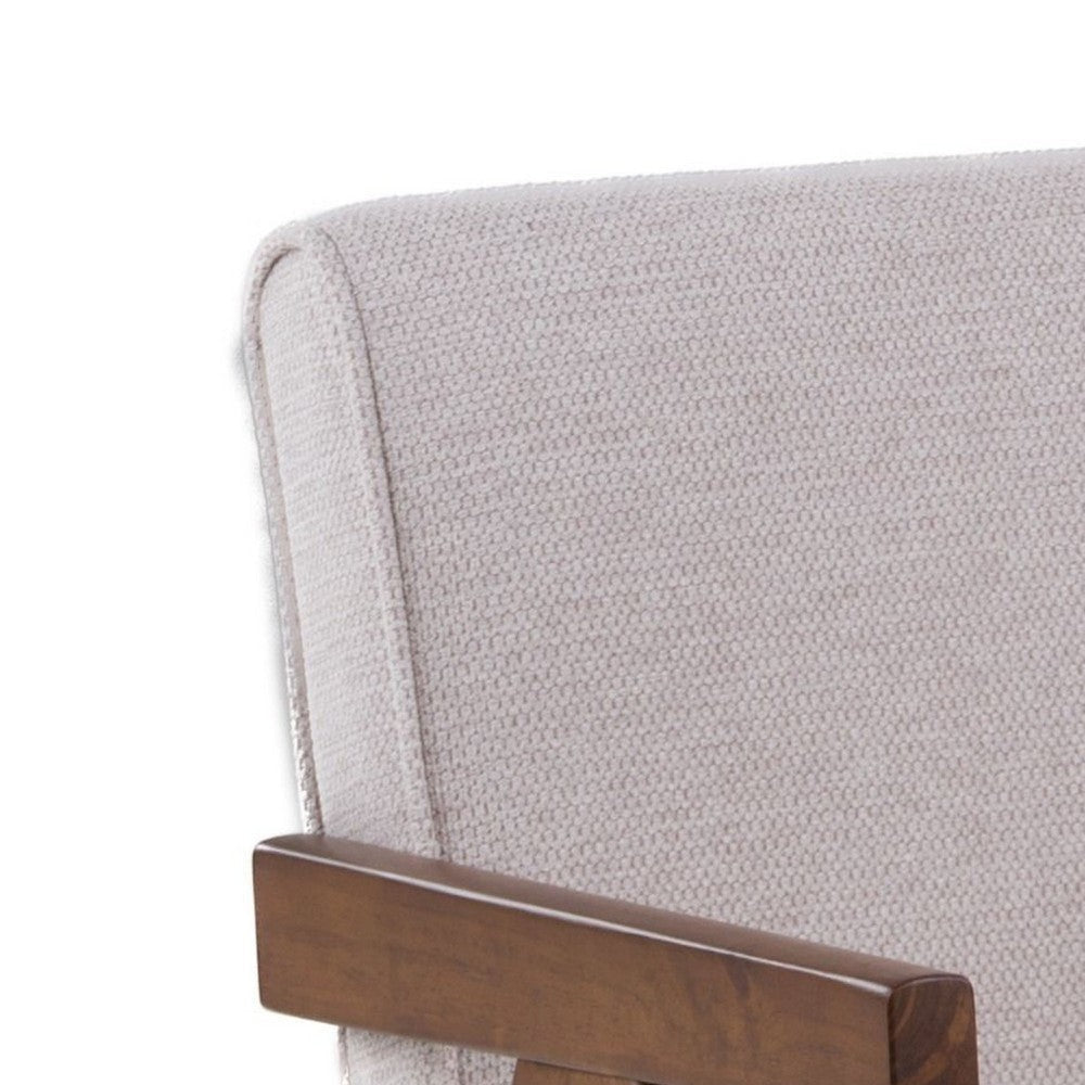 Cid Jose Dining Chair Set of 2 | Beige Polyester | Walnut Brown Wood BM338521