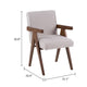 Cid Jose Dining Chair Set of 2 | Beige Polyester | Walnut Brown Wood BM338521