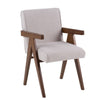 Cid Jose Dining Chair Set of 2 | Beige Polyester | Walnut Brown Wood BM338521