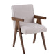 Cid Jose Dining Chair Set of 2 | Beige Polyester | Walnut Brown Wood BM338521