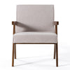 Cid Jose Accent Chair Set of 2 | Beige Polyester | Walnut Brown Wood