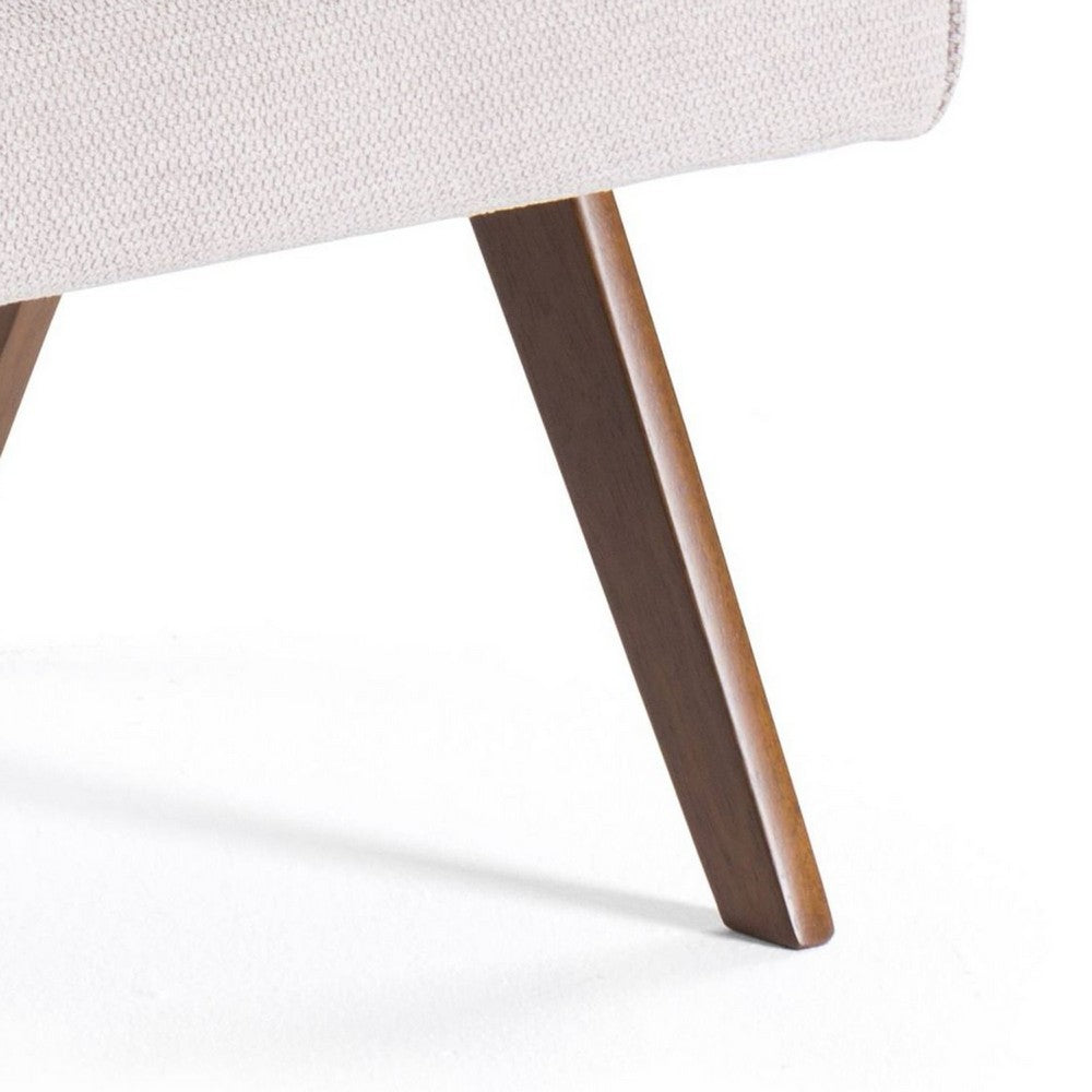 Cid Jose Accent Chair Set of 2 | Beige Polyester | Walnut Brown Wood