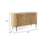 Asti Wide 6 Drawers Dresser | Solid Oak Brown Mango Wood | White Marble BM338523