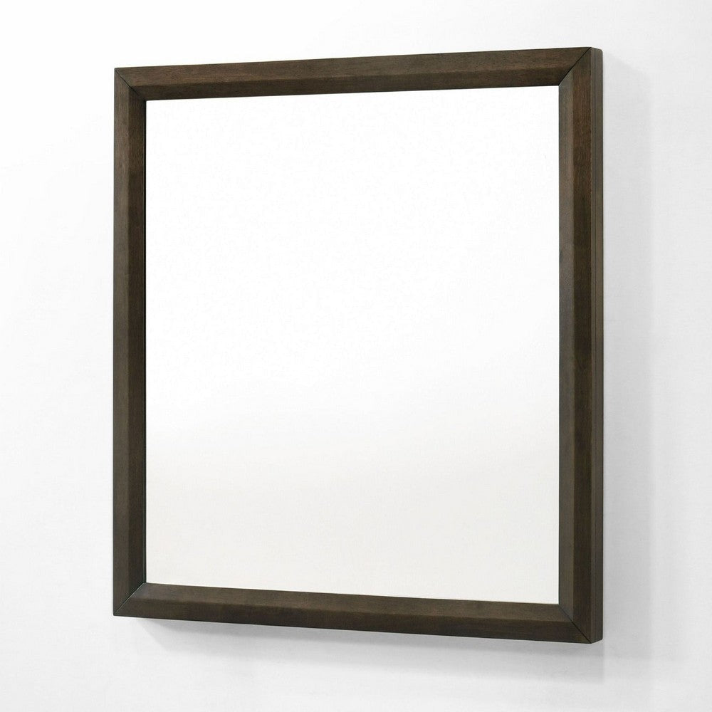Cid Mizo Dresser Mirror | Cherry Oak Brown Wood Veneer | Sleek Frame | 40x42 BM338524