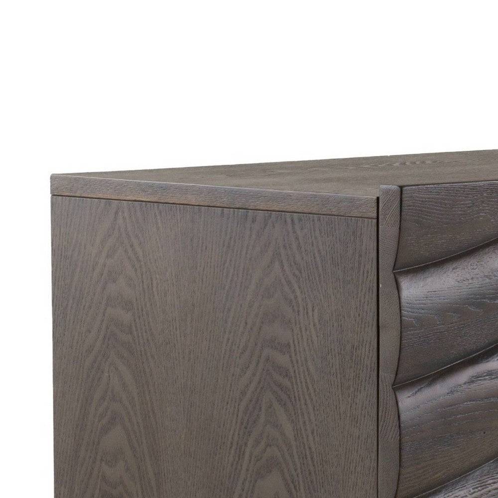 Cid Finn Sideboard Buffet Server Cabinet | 4 Door | Gray | Silver 71’’ BM338525