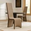 Cid Adya Dining Side Chair Set of 2 | Beige Faux Leather | Gray Ash Wood BM338526