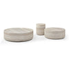 Cid Bena Coffee Table Set of 3 | Beige Travertine Sculptural Design