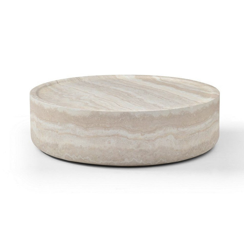Cid Bena Large Coffee Table | Beige Travertine Sculptural Design | 43’’ BM338528