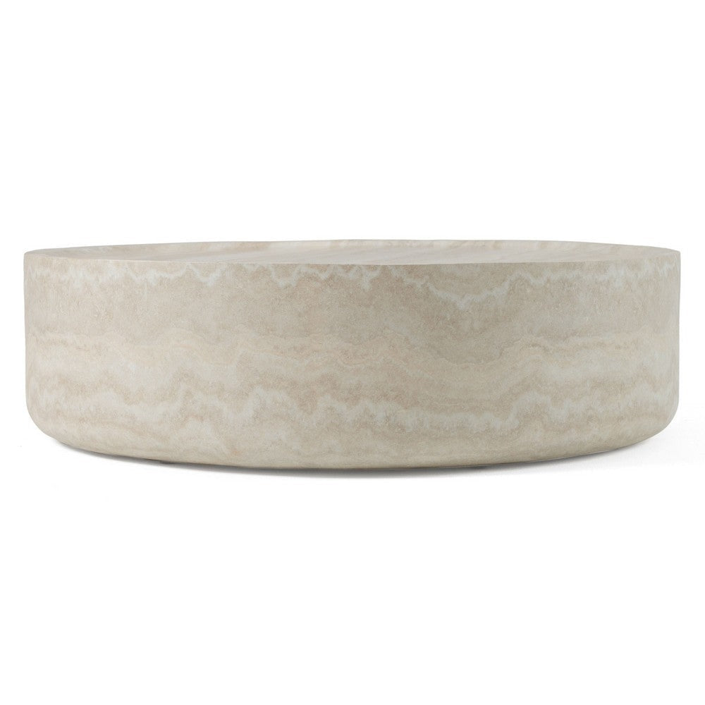 Cid Bena Large Coffee Table | Beige Travertine Sculptural Design | 43’’ BM338528