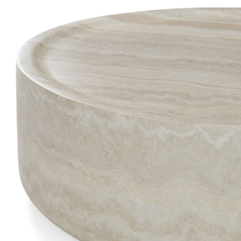 Cid Bena Large Coffee Table | Beige Travertine Sculptural Design | 43’’ BM338528