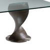 Cid Cleve Dining Table | Gray Wood | 95’’ Clear Tempered Glass Top BM338529
