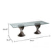 Cid Cleve Dining Table | Gray Wood | 95’’ Clear Tempered Glass Top BM338529