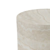 Cid Bena End Table | Beige Travertine Sculptural Design | 16’’ BM338530