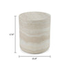 Cid Bena End Table | Beige Travertine Sculptural Design | 16’’ BM338530