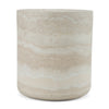 Cid Bena End Table | Beige Travertine Sculptural Design | 16"