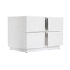 Cid Inji Nightstand | 2 Drawers | White High Gloss Finish | 28’’ BM338531