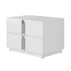 Cid Inji Nightstand | 2 Drawers | White High Gloss Finish | 28’’ BM338531